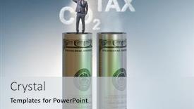  Presentation with pricing - Presentation theme featuring businessman-in-carbon-pricing-concept background and a sky blue colored foreground