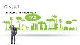  Presentation with carbon - Beautiful PPT theme featuring businessman-in-carbon-tax-concept backdrop and a white colored foreground
