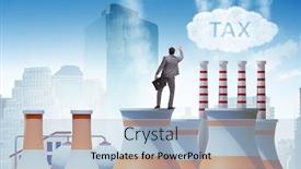  Presentation with carbon - PPT theme having businessman-in-carbon-tax-concept background and a light blue colored foreground