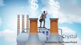  Presentation with carbon - Slide set consisting of businessman-in-carbon-tax-concept background and a light blue colored foreground