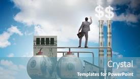  Presentation with carbon - Beautiful slide set featuring businessman-in-carbon-tax-concept backdrop and a teal colored foreground