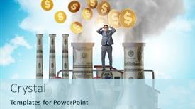  Presentation with carbon - Presentation design with businessman-in-carbon-tax-concept background and a sky blue colored foreground