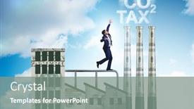  Presentation with carbon - Beautiful presentation design featuring businessman-in-carbon-tax-concept backdrop and a gray colored foreground