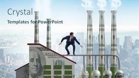  Presentation with carbon - Presentation design consisting of businessman-in-carbon-tax-concept background and a cool aqua colored foreground