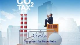  Presentation with carbon - Presentation design having businessman-in-carbon-tax-concept background and a sky blue colored foreground