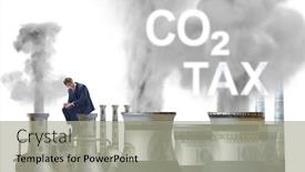  Presentation with carbon - Beautiful slide set featuring businessman-in-carbon-tax-concept backdrop and a light gray colored foreground