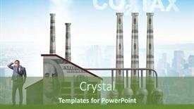  Presentation with carbon - Slide set having businessman-in-carbon-tax-concept background and a tawny brown colored foreground