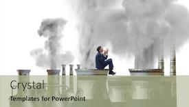  Presentation with carbon - Cool new PPT theme with businessman-in-carbon-tax-concept backdrop and a mint green colored foreground