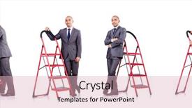  Presentation with career - Amazing slide deck having businessman in career ladder concept backdrop and a lemonade colored foreground