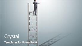  Presentation with businessman climbing the career ladder - Amazing PPT layouts having businessman in career ladder concept backdrop and a  colored foreground