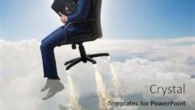  Presentation with career career progression and promotion - Cool new PPT theme with businessman-in-career-progression-concept backdrop and a light gray colored foreground