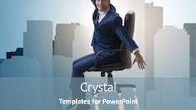  Presentation with career - Presentation theme having businessman-in-career-progression-concept background and a seafoam green colored foreground