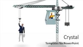  Presentation with promotion - Presentation theme with businessman in career promotion concept background and a white colored foreground