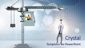  Presentation with career career progression and promotion - Colorful presentation enhanced with businessman in career promotion concept backdrop and a sky blue colored foreground