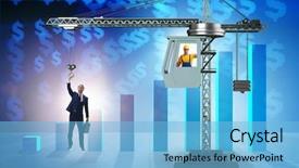  Presentation with career career progression and promotion - Audience pleasing slide set consisting of businessman in career promotion concept backdrop and a light blue colored foreground