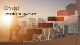  Presentation with promotion - Colorful slide deck enhanced with businessman-in-career-promotion-concept backdrop and a lemonade colored foreground