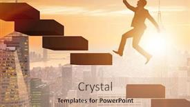  Presentation with promotion - PPT theme with businessman-in-career-promotion-concept background and a coral colored foreground