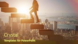  Presentation with promotion - Slides consisting of businessman-in-career-promotion-concept background and a tawny brown colored foreground