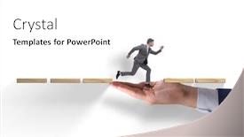  Presentation with support - Presentation design consisting of businessman-in-career-support-concept background and a white colored foreground