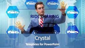  Presentation with carpooling - PPT layouts consisting of businessman in carpooling and carsharing background and a teal colored foreground