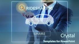  Presentation with carpooling - PPT layouts featuring businessman in carpooling and carsharing background and a ocean colored foreground