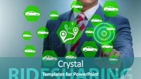  Presentation with carpooling - Theme enhanced with businessman in carpooling and carsharing background and a ocean colored foreground