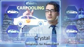  Presentation with carpooling - Presentation theme with businessman in carpooling and carsharing background and a light blue colored foreground