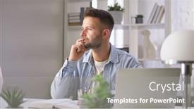  Presentation with case study type 1 diabeytic - PPT theme with businessman-in-casual-using-laptop background and a  colored foreground