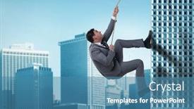  Presentation with challenge - PPT layouts with businessman-in-challenge-concept-climbing background and a teal colored foreground