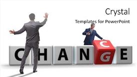  Presentation with change - Presentation enhanced with businessman in change and chance background and a white colored foreground