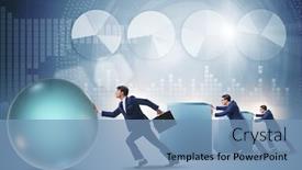  Presentation with competition - Audience pleasing PPT theme consisting of businessman in competition rivalry concept beating rivals backdrop and a teal colored foreground