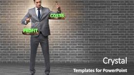  Presentation with cost benefit - Amazing presentation having businessman in cost benefit balance backdrop and a dark gray colored foreground
