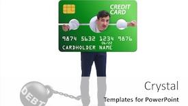  Presentation with credit card - Beautiful theme featuring businessman-in-credit-card-burden backdrop and a white colored foreground