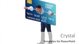  Presentation with credit card - Cool new PPT layouts with businessman-in-credit-card-burden backdrop and a white colored foreground