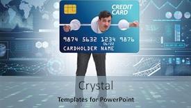  Presentation with credit card - Presentation consisting of businessman-in-credit-card-burden background and a light blue colored foreground