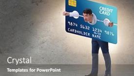  Presentation with burden - Cool new theme with businessman-in-credit-card-burden backdrop and a gray colored foreground