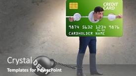  Presentation with burden - Slide deck enhanced with businessman-in-credit-card-burden background and a gray colored foreground