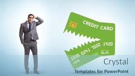  Presentation with credit card - Slides consisting of businessman-in-credit-card-debt background and a light blue colored foreground