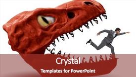  Presentation with crisis - Presentation design enhanced with businessman in crisis and recession background and a tawny brown colored foreground