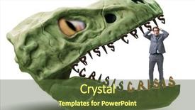  Presentation with crisis - Audience pleasing slides consisting of businessman in crisis and recession backdrop and a tawny brown colored foreground