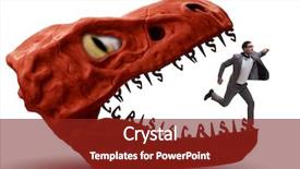  Presentation with crisis - PPT theme consisting of businessman in crisis and recession background and a tawny brown colored foreground