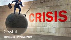  Presentation with crisis management - Presentation design consisting of businessman in crisis management concept background and a gray colored foreground