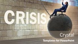  Presentation with crisis management - Audience pleasing slide set consisting of businessman in crisis management concept backdrop and a gray colored foreground