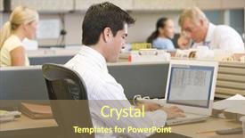  Presentation with electricity gneartion using speed breakers - Presentation theme enhanced with cubicles - businessman in cubicle using laptop background and a violet colored foreground