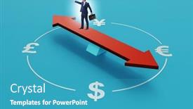  Presentation with trading - PPT theme featuring businessman-in-currency-trading-concept background and a teal colored foreground