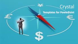  Presentation with trading - Presentation theme having businessman-in-currency-trading-concept background and a teal colored foreground