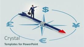  Presentation with trading - Presentation theme featuring businessman-in-currency-trading-concept background and a sky blue colored foreground