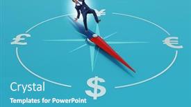  Presentation with trading - Slide deck enhanced with businessman-in-currency-trading-concept background and a teal colored foreground