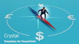  Presentation with trading - Presentation theme with businessman-in-currency-trading-concept background and a teal colored foreground