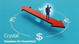  Presentation with trading - PPT theme featuring businessman-in-currency-trading-concept background and a teal colored foreground